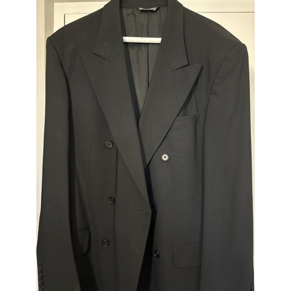 Vito Rufolo‎ San Martino Mens Size 40L Wool Black Blazer Jacket Coat Italy